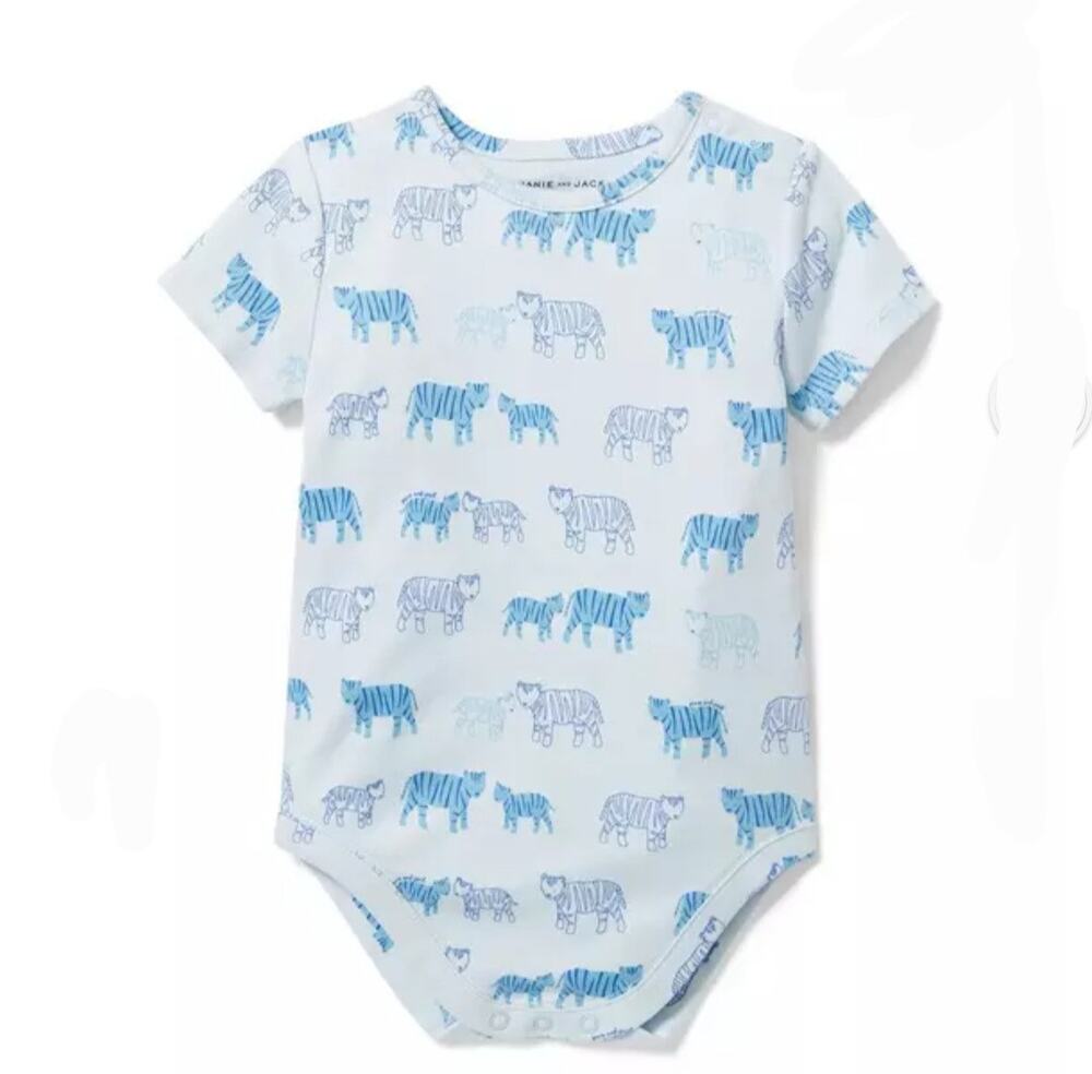New Janie and jack blue tiger baby bodysuit size 3-6 months
